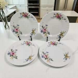 Royal Doulton Arcadia Bread & Butter Plates Floral England Bone China Set of 4